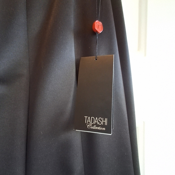 Tadashi Shoji Black Maxi Skirt Formal Evening  Cocktail A Line Long Sz 8 NWT - Picture 4 of 9